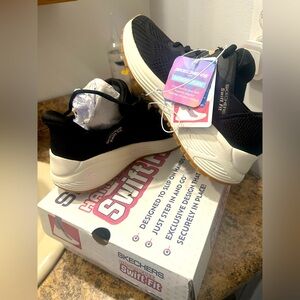 Skechers Black and White Chunky Sole Sneakers